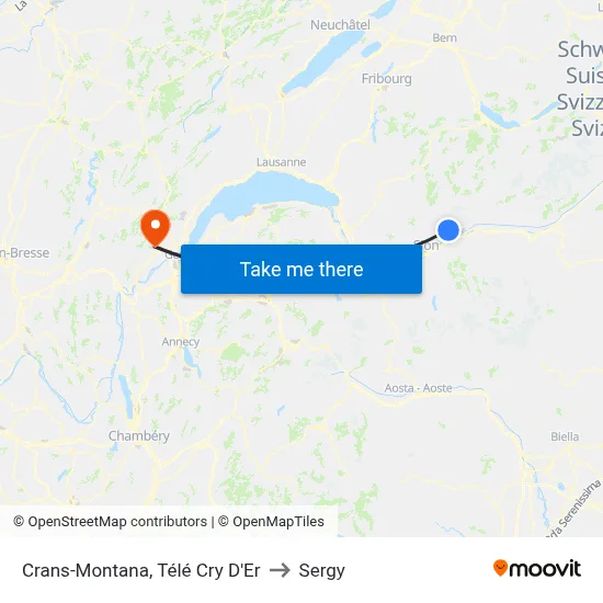 Crans-Montana, Télé Cry D'Er to Sergy map