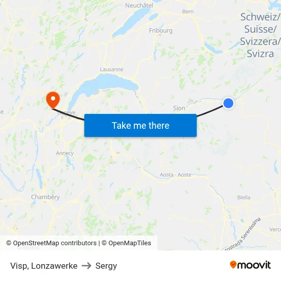 Visp, Lonzawerke to Sergy map