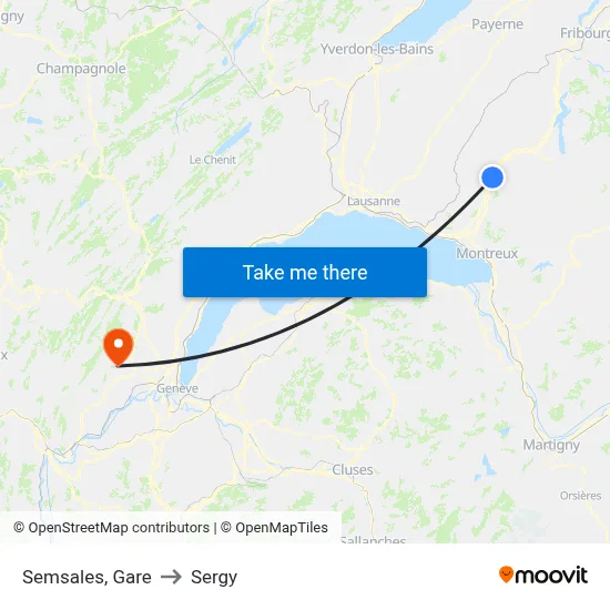 Semsales, Gare to Sergy map