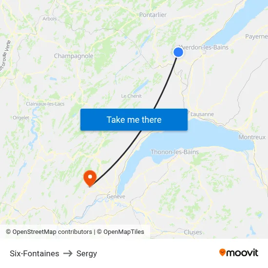 Six-Fontaines to Sergy map
