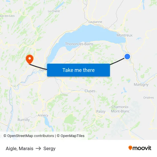 Aigle, Marais to Sergy map