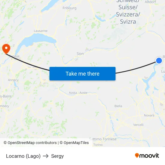 Locarno (Lago) to Sergy map