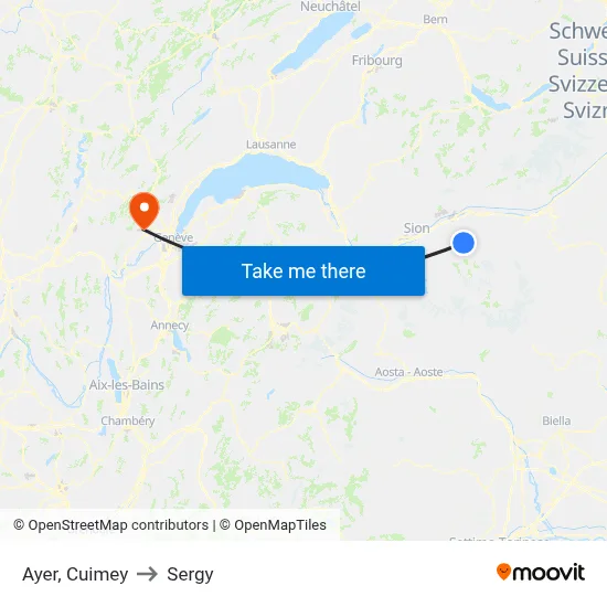 Ayer, Cuimey to Sergy map