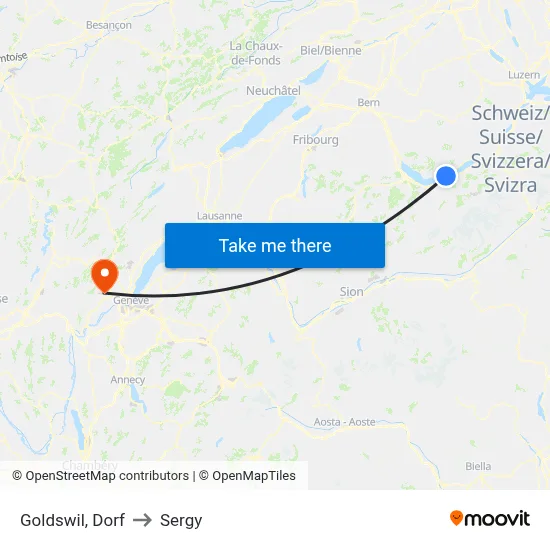 Goldswil, Dorf to Sergy map