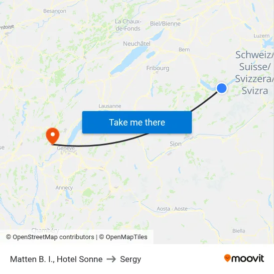 Matten B. I., Hotel Sonne to Sergy map