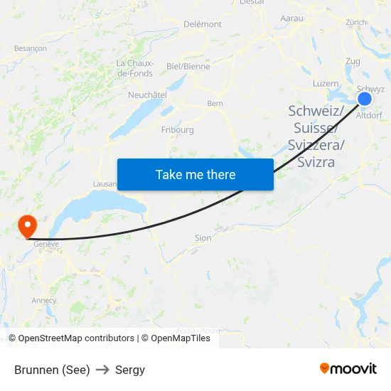 Brunnen (See) to Sergy map