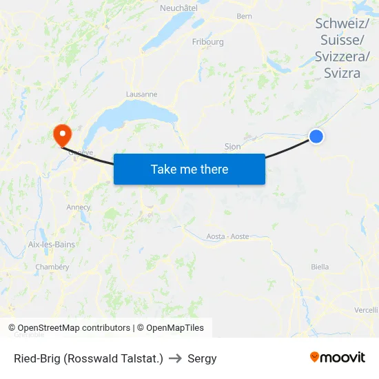Ried-Brig (Rosswald Talstat.) to Sergy map