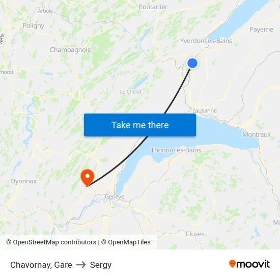 Chavornay, Gare to Sergy map