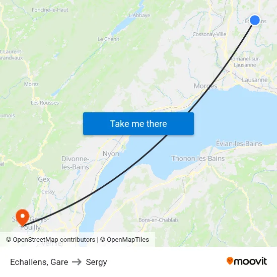 Echallens, Gare to Sergy map