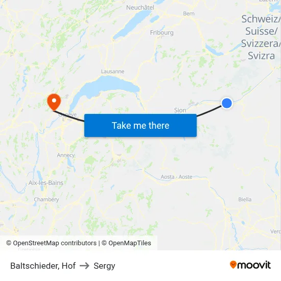 Baltschieder, Hof to Sergy map