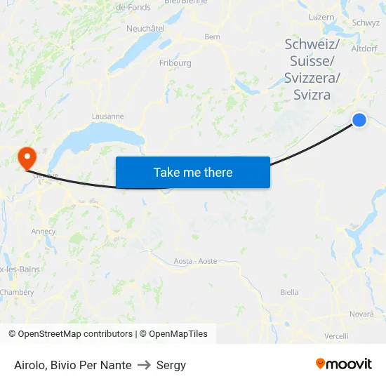 Airolo, Bivio Per Nante to Sergy map