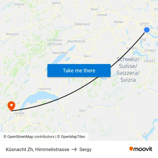 Küsnacht Zh, Himmelistrasse to Sergy map