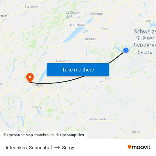 Interlaken, Sonnenhof to Sergy map