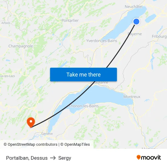 Portalban, Dessus to Sergy map