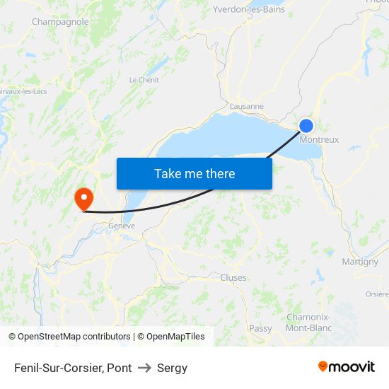 Fenil-Sur-Corsier, Pont to Sergy map