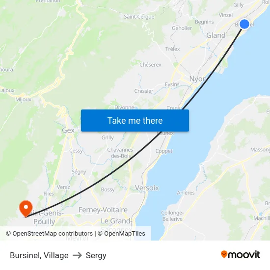 Bursinel, Village to Sergy map