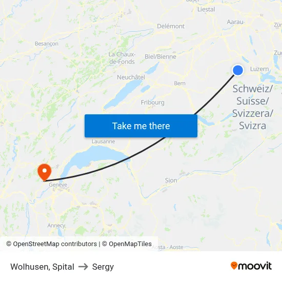 Wolhusen, Spital to Sergy map