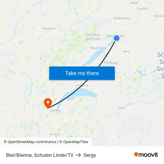 Biel/Bienne, Schulen Linde/Til to Sergy map