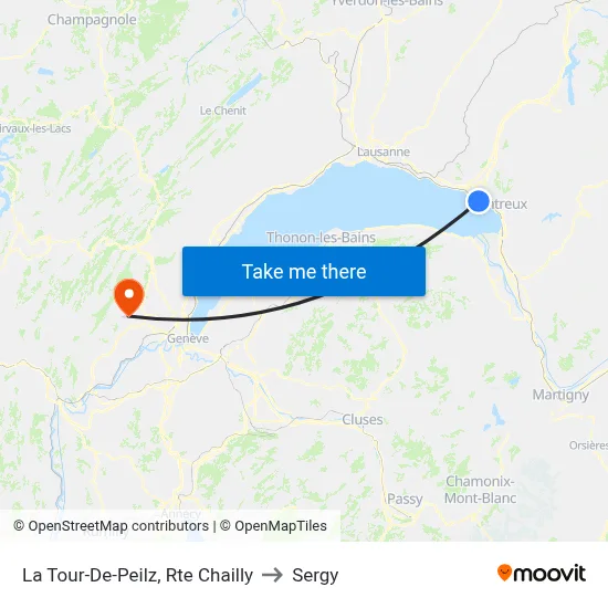 La Tour-De-Peilz, Rte Chailly to Sergy map