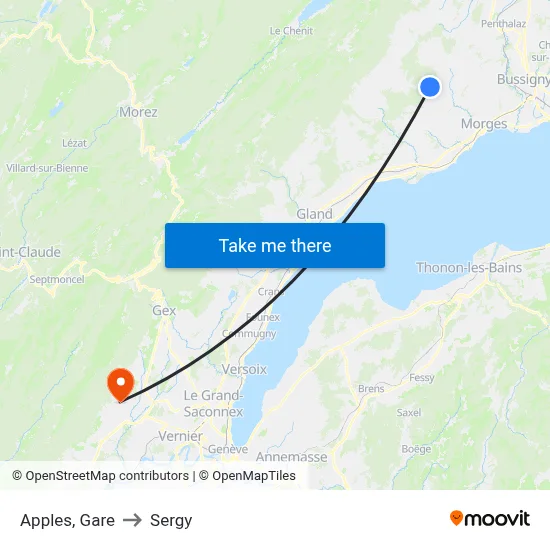 Apples, Gare to Sergy map