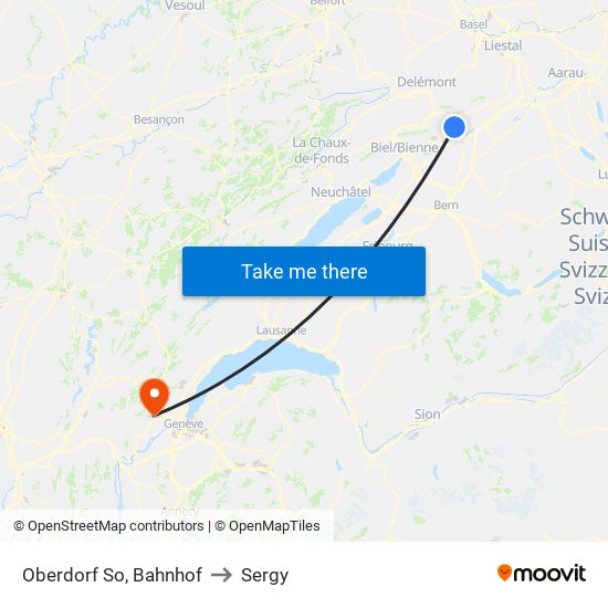 Oberdorf So, Bahnhof to Sergy map