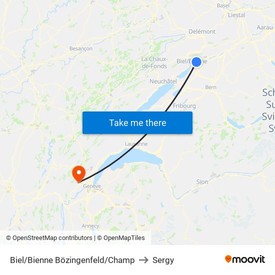 Biel/Bienne Bözingenfeld/Champ to Sergy map