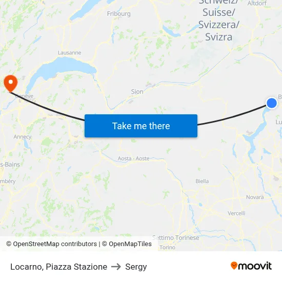 Locarno, Piazza Stazione to Sergy map