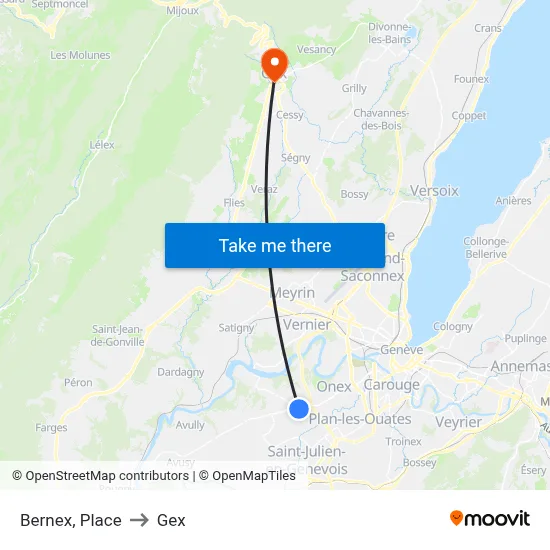 Bernex, Place to Gex map