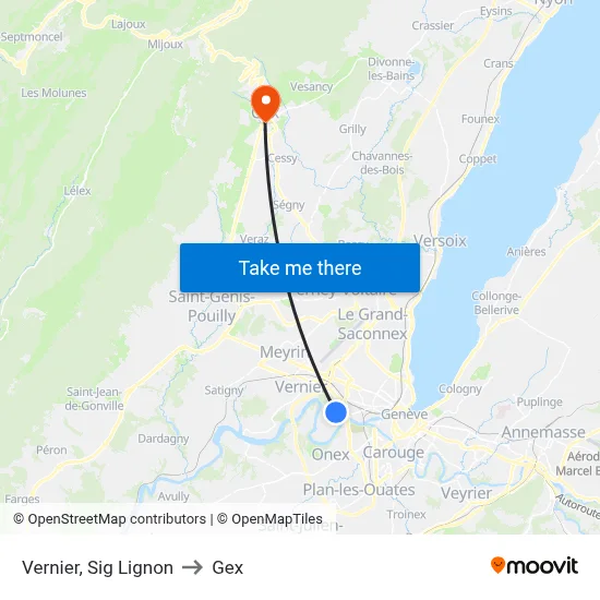 Vernier, Sig Lignon to Gex map