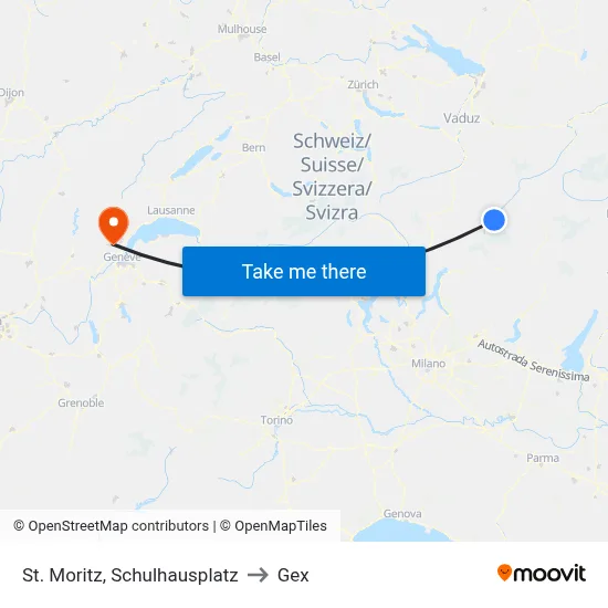 St. Moritz, Schulhausplatz to Gex map