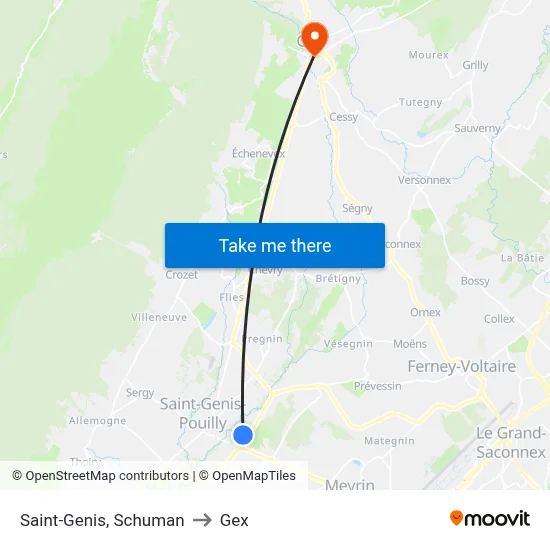 Saint-Genis, Schuman to Gex map