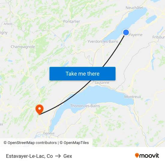 Estavayer-Le-Lac, Co to Gex map