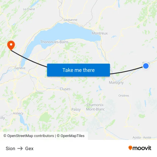 Sion to Gex map