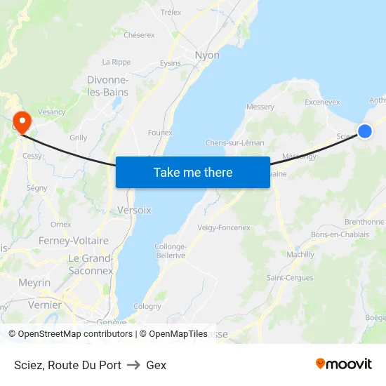 Sciez, Route Du Port to Gex map
