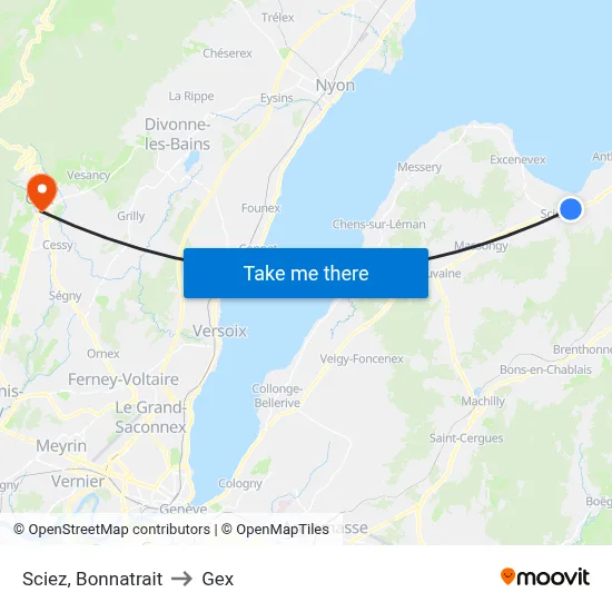 Sciez, Bonnatrait to Gex map