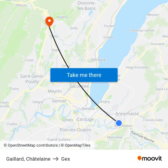Gaillard, Châtelaine to Gex map
