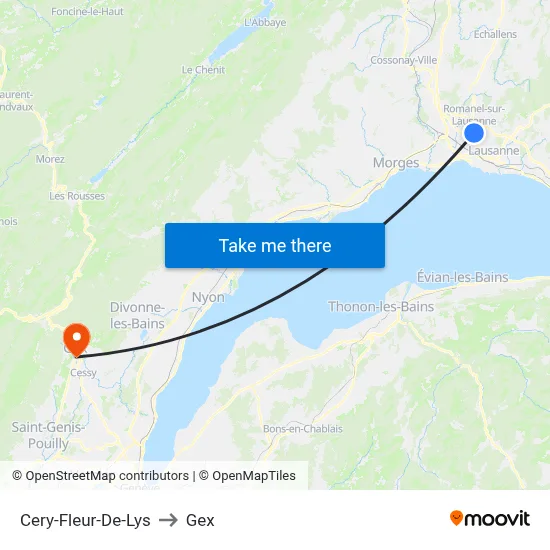 Cery-Fleur-De-Lys to Gex map