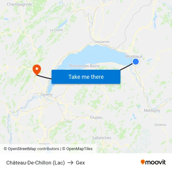 Château-De-Chillon (Lac) to Gex map