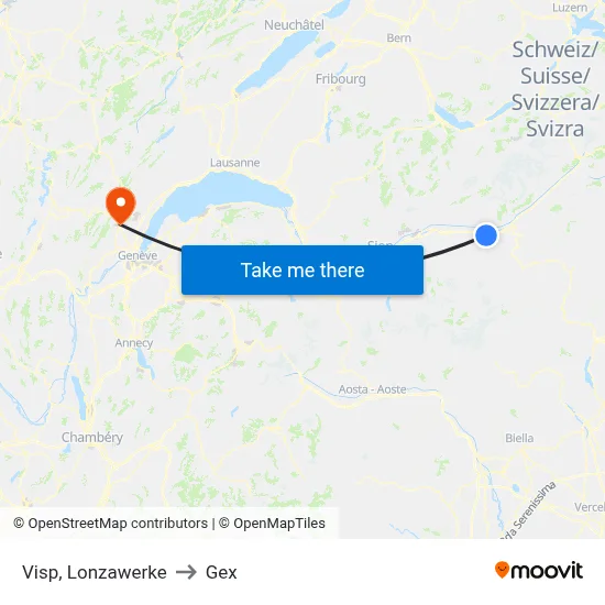 Visp, Lonzawerke to Gex map