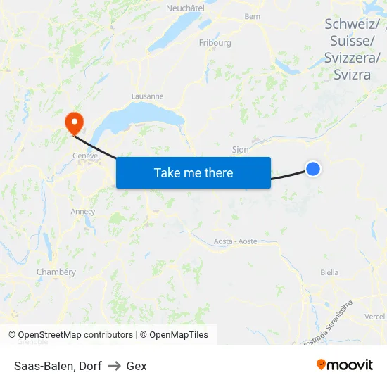 Saas-Balen, Dorf to Gex map