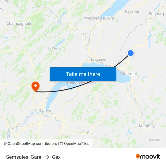 Semsales, Gare to Gex map