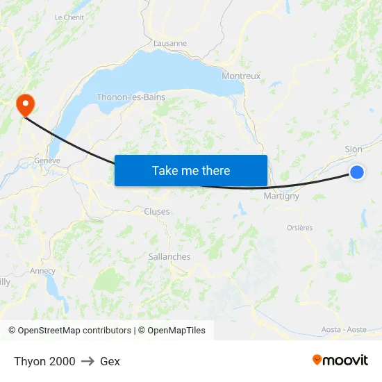 Thyon 2000 to Gex map
