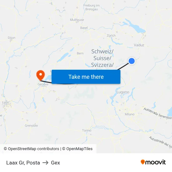 Laax Gr, Posta to Gex map