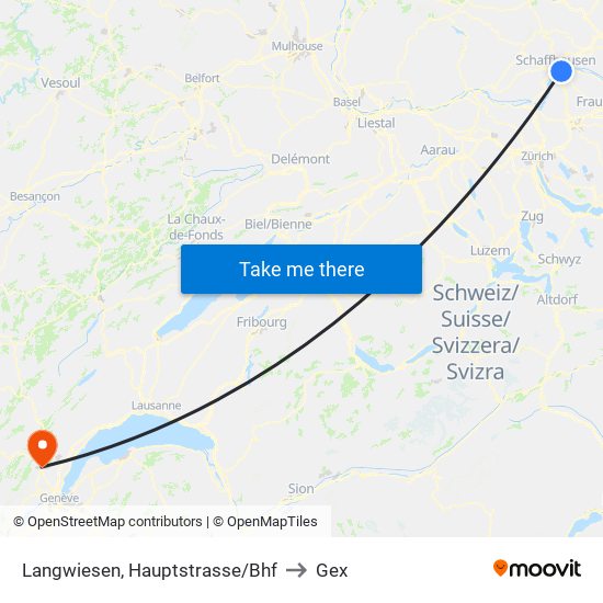 Langwiesen, Hauptstrasse/Bhf to Gex map