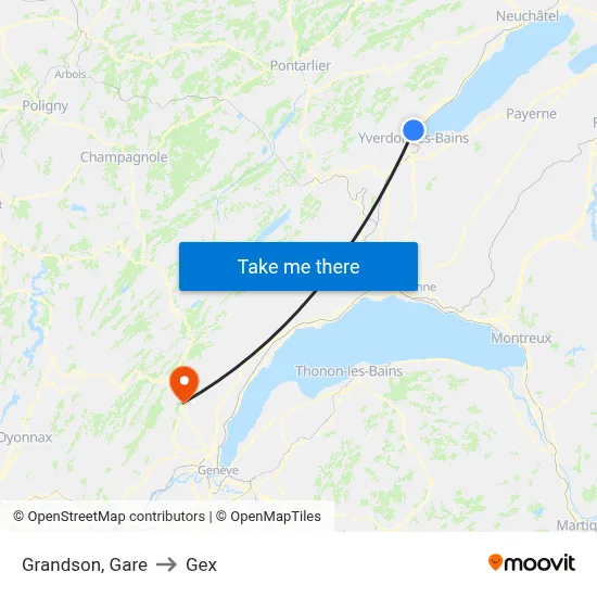 Grandson, Gare to Gex map