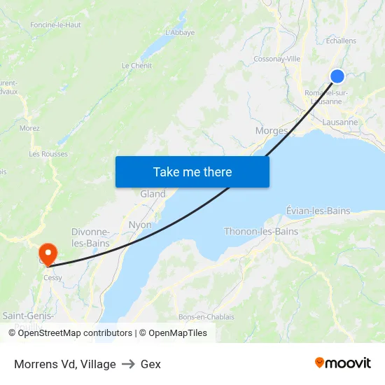 Morrens Vd, Village to Gex map