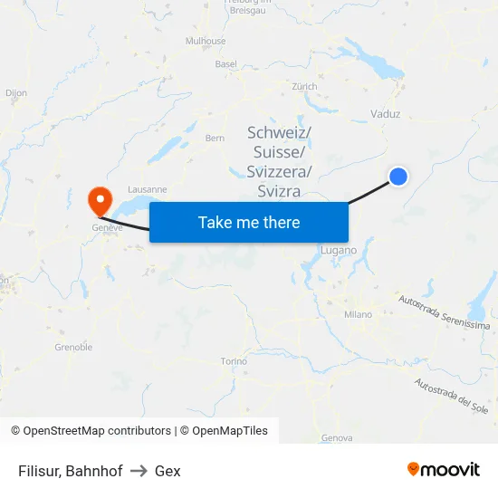 Filisur, Bahnhof to Gex map