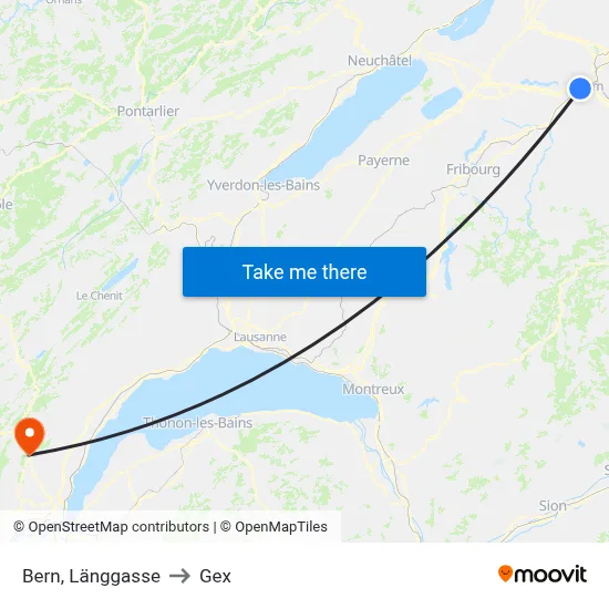 Bern, Länggasse to Gex map