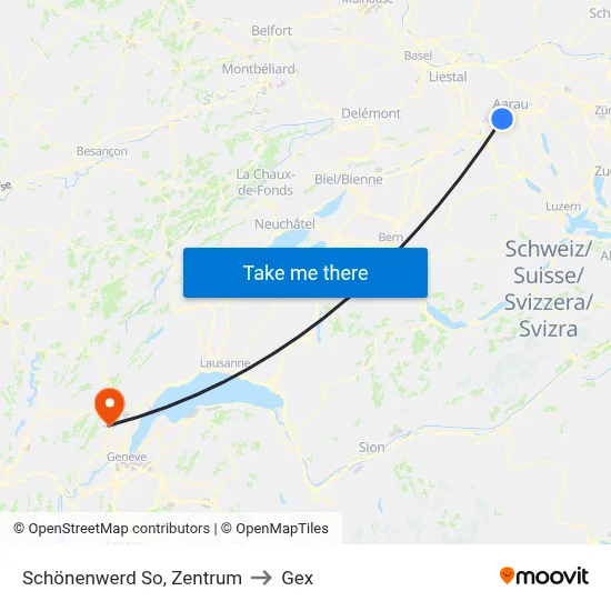 Schönenwerd So, Zentrum to Gex map