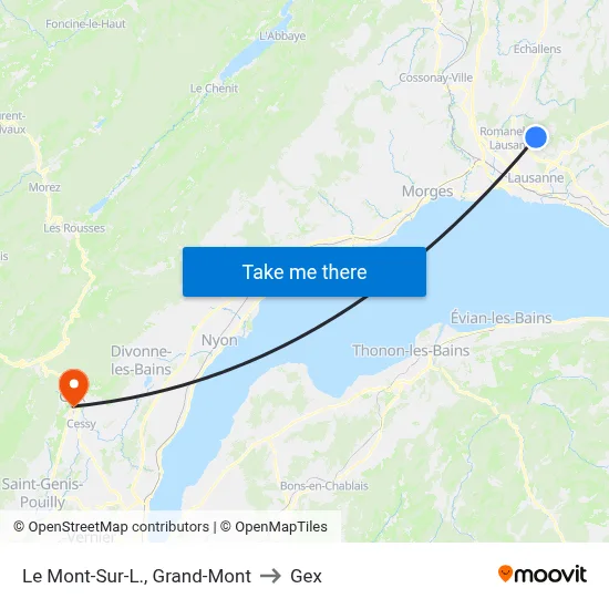 Le Mont-Sur-L., Grand-Mont to Gex map
